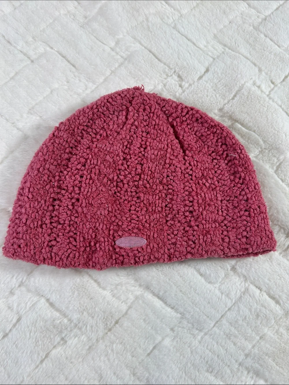 Columbia Kids Raspberry Pink Bouclé Knit Beanie